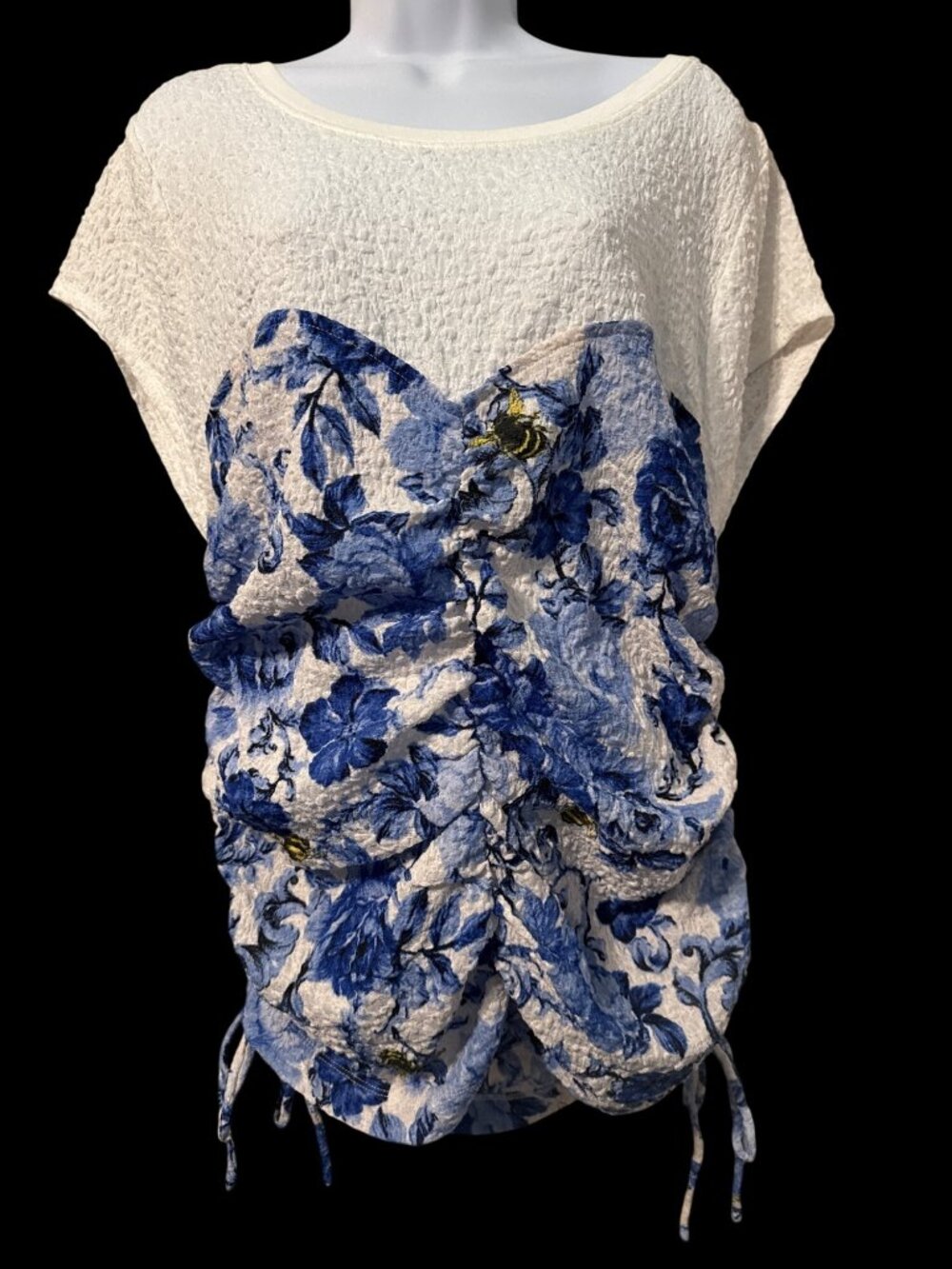 NWT Maeve Anthropologie Ruched Corset T-Shirt XL